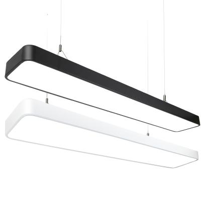 China Modern Office Kitchen Hanging Industrial Modern Metal Iron LED Linear Pendant Lights for sale