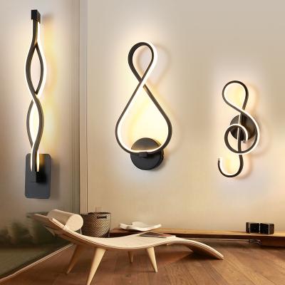 China Black Modern Nordic Decorative Bar Indoor LED Restaurant Bedroom Wall Decoration Light for sale