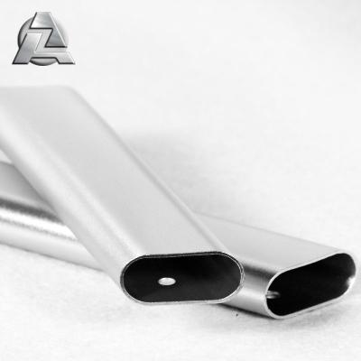 China Customized Ellipse Aluminum Alloy 6061 6063 7075 Extruded Tube 6061 6063 7075 Flat Side Oval Pipe for sale