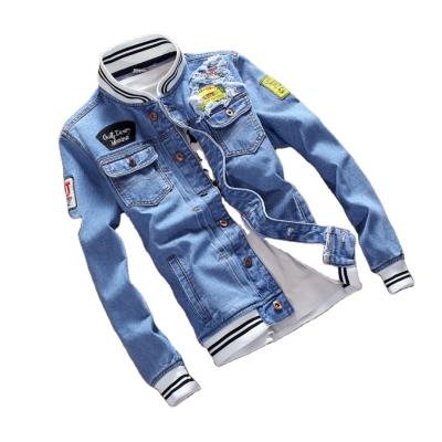 China New Reversible Reversible Slim Fit Denim Jackets Fashion Baseball Collar Men's Jeans Outdoor Jacket For Men for sale