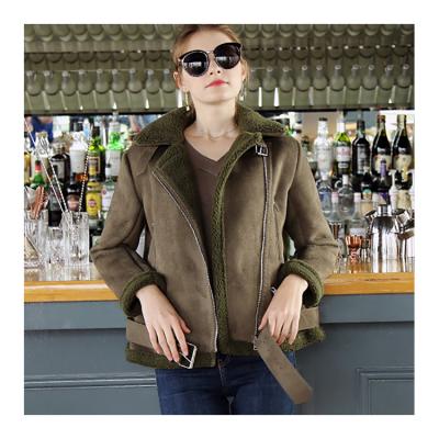 China Fashion Faux Fur Suede Winter Suede Leather Jacket Quilted Jacket Ladies Windproof for sale