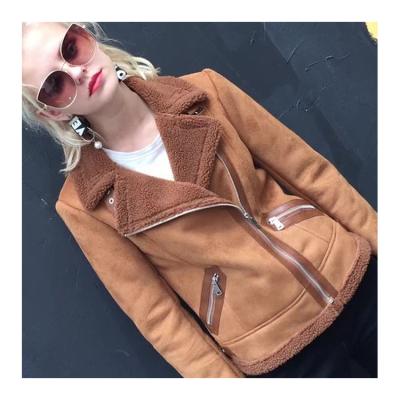 China Lady Breathable Custom Made Winter Breathable Suede Slim Fit Bomber Jacket for sale