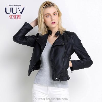 China New Style Ladies Designer Breathable PU Leather Jacket for sale