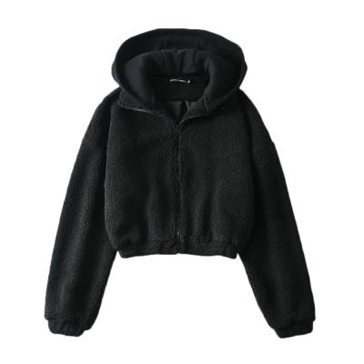 China 2021 Custom Made Breathable Sherpa Coat Faux Fur Zipper Fleece Breathable Jackets With Hood for sale