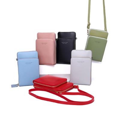 China Fashion PU Leather Cell Phone Shoulder Bag Small Cross - Body Wallet Mobile Phone Bags for sale