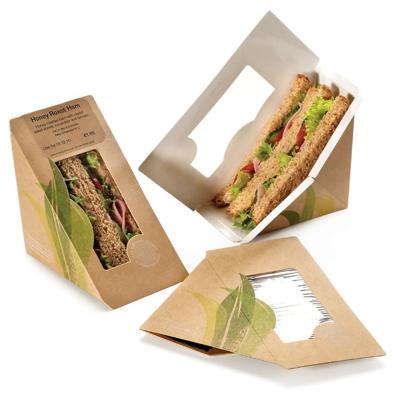 China Recyclable Custom Sandwich Packaging Box With Window for sale