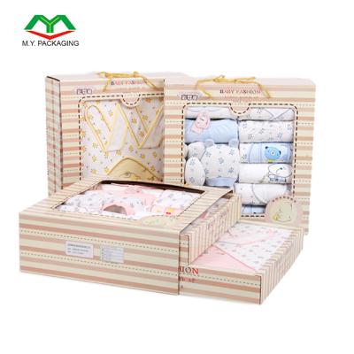 China Recyclable Custom Printed Gift Box Baby Clothes Packaging With Window for sale