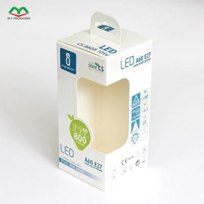 China Recyclable Custom LED Bulb Packaging Box With Logo And Window for sale