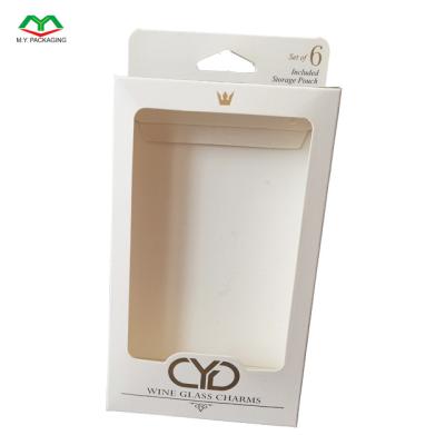 China Recyclable Custom Wine Glass Charms Packaging Box With Window for sale