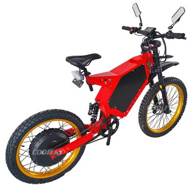 China Sport 72v 5000w 8000w Slim Steel Stealth Bomber High Level Reinforced Electric Bike With Full Suspension for sale