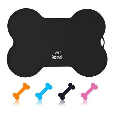 China Travel Waterproof Dog Feeding Mat Silicone Soft Flexible Pet Feeding Mat for sale