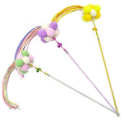 China 3 Pieces Viable Cat Toy Stick for Cat and Kitten Toy Sticks Fairy Tassel Funny Interactive Cat Stick Bell for sale