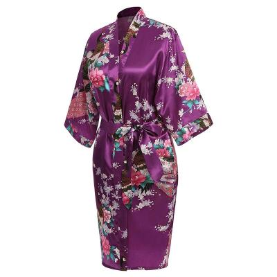 China Breathable Personalized Custom Luxury Sleep Wear Pajamas Set Long Kimono Cardigan Robe for sale