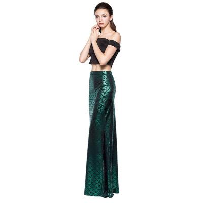 China Size Customization Viable Fish Tail Polyester Wrap PU Leather Skirt Skirt Women for sale