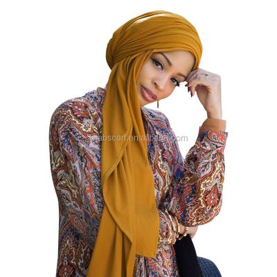 China High Quality Fashion Women Pleated Muslim Scarves Hijabs Ripple Tank Top Cotton Scarf for sale