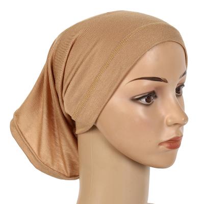 China Hot Selling Fashion Solid Color Underscarf Hats For Women Sports Muslim Islamic Cotton Inner Hijab for sale