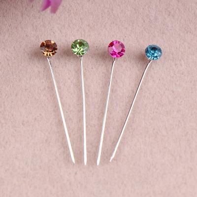 China Muslim women cloth accessory for women rhinestone candy color brooch and muslim hijab pins scarf for sale