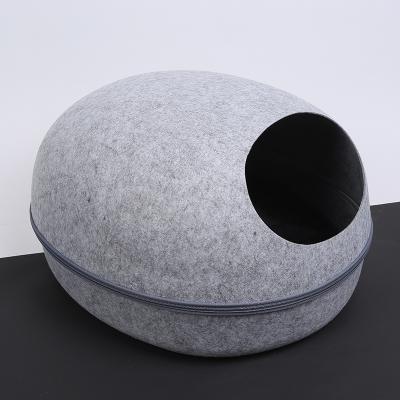 China Material Eggshell Felt Breathable Cat House Felt Comfortable Pet House Polyester Environmentally Friendly Cat House Cage for sale