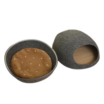 China Four Seasons Breathable Spare Eggshell Felt Cat Pet Cave Nest Felt Cat Cave for sale