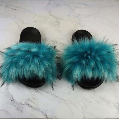 China CUSHIONING Customized All Color Fashion Women Fuzzy Faux Fur Slippers Slips Wholesale for sale