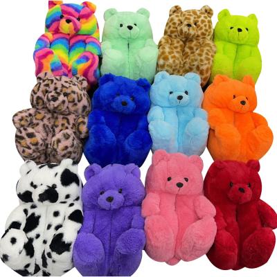 China Factory Direct Sales Bear Home Slippers Lightweight High Quality Women's Teddy Bear Slippers Back Slippers for sale