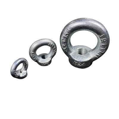 China DIN 582 Heavy Industry Galvanized Eye Nut Lifting Machinery For Loading And Unloading Purposes M6-M100*6 Rings Nut for sale