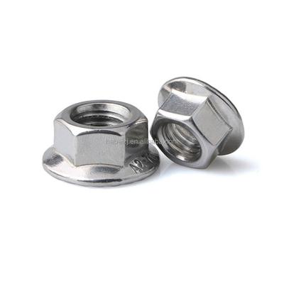 China DIN 6923 heavy industry flange nut castellated hex nut stainless steel flange anti slip anti loose nut for sale