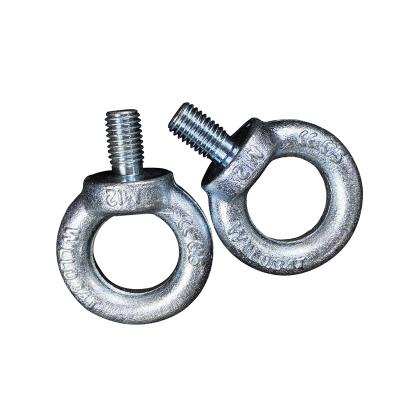 China Heavy Industry Lifting Eye Bolts DIN 580 Forged Shape Inline Eye Bolt Galvanized M6-M64 Load 0.14T-16T Ring Bolts for sale