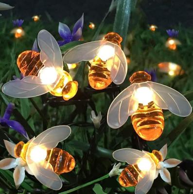 China Solar String Light Outdoor Fairy Christmas Party Solar Holiday Garden LED String Lights 30 LED Bee Shape Light for sale