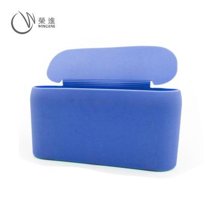 China Sustainable Creative Silicone Waste Bins With Cover For Car / Folding Silicone Trash Can for sale