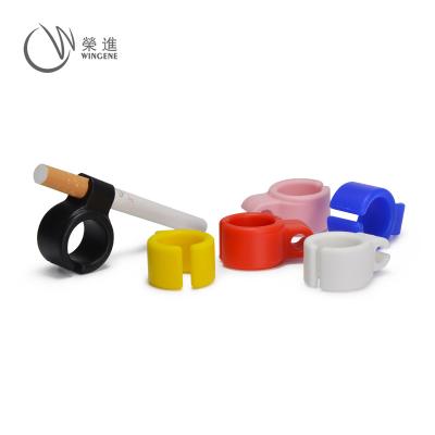 China Reusable Finger Ring Custom Cigarette Ring Silicone Cigarette Holder for sale