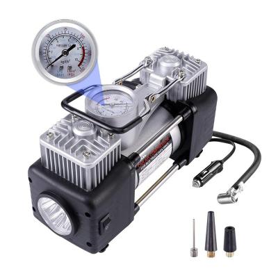 China 12 volt dual cylinder car heavy duty portable compressor dc twin cylinder for normal tires for sale