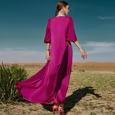 China Viable New Product Standard Satin Dubai Women Crystal Long Maxi Dress Maxi Long Dress for sale