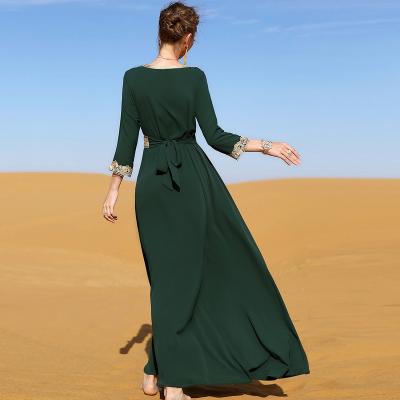 China Best Diamond Women Hot Sale High Quality Muslim Fashion Polyethersulfone Muslim Abaya Dresses for sale