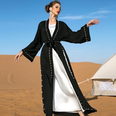 China 2022 Latest Viable Designs Hand Stitched Diamond Moroccan Kaftan Dubai Arab Ladies Abaya for sale