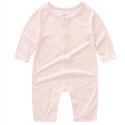 China Long Sleeve Solid Color Baby Romper Breathable Summer Cute Newborn Romper Infant Baby Clothing for sale