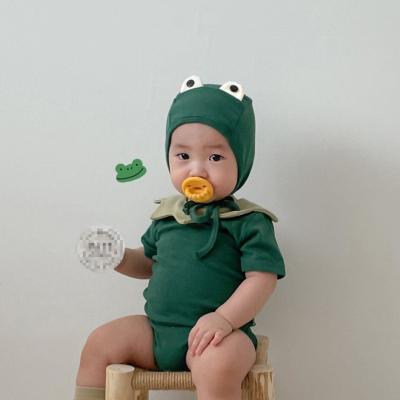 China 2022 100% Cotton Baby Clothes Organic Cotton Infant Boy Clothes Frog Jumpsuit Fabrics Basic Newborn Romper for sale