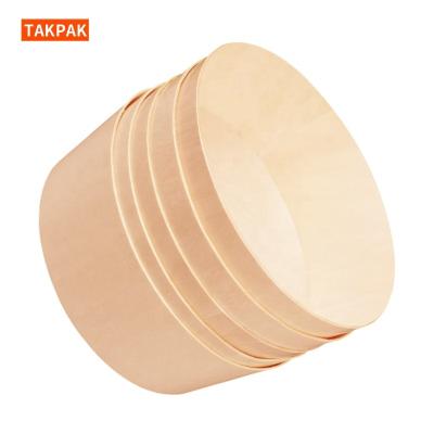 China Eco Friendly Factory Wholesale Custom Logo Eco Friendly Biodegradable Disposable wood Lunch Box Disposable round wooden Food Container for sale