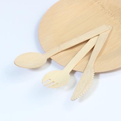 China Disposable The disposable wooden bamboo flatware Spoon Fork and Knife Silverware Set for Wedding Party Restaurant for sale