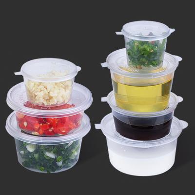 China Disposable Eco Friendly Stocked Biodegradable Biodegradable Snack Cup Plastic Vinegar Soy Sauce Seasoning Cup for sale