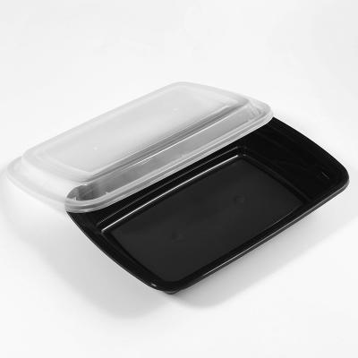 China Disposable 32 28 26 OZ Lunch Box Microwave Food Container Disposable Plastic Lunch Box for sale