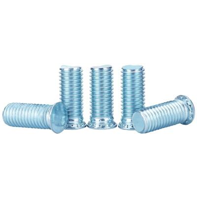 China Round Flat Head Metric Various models blue zinc plated Carbon steel FH-M5,M6,M8  Self Lock Clinching Screw for Sheet Metal for sale