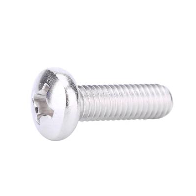 China Round 50PCS High Quality OEM ODM 304 Stainless steel M4 Cross Pan Head Machine Screw for sale