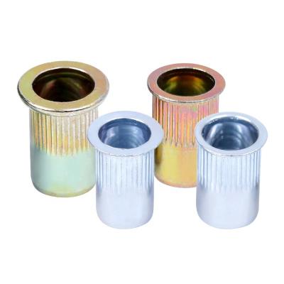 China Connection High Quality FKY Carbon steel Yellow/Blue zinc plated Countersunk head reduce head Flat head Threaded Round Nuts rivet nuts for sale