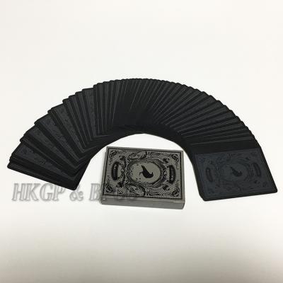 China Black Plastic Plastic Vinyl Poker Playing Cards for sale