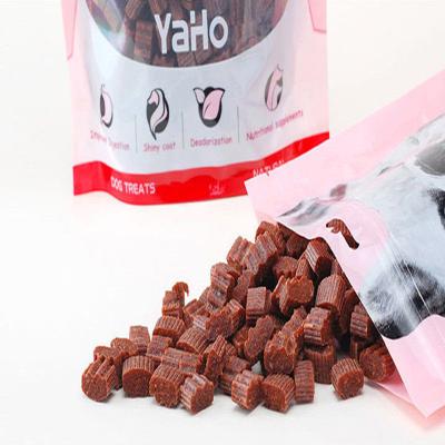 China Pet Snacks Dog Beef Pellet Snack Bag Beef Segment Training Reward Dog Stocked Snacks for sale