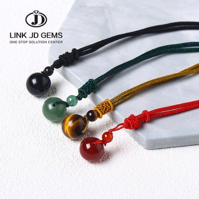 China JD's CLASSIC Nature Tiger Eye Stone Pendants Necklaces for Women High Quality Natural Beads Weave Necklaces Men Shape Rope Chain Jewelry for sale