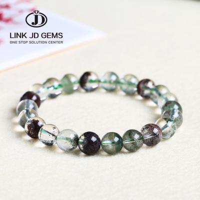 China Handmade Natural Stone Crystal Beads Bracelets Mateiral JD Ghost Natural Quartz Bangle For Women Men Jewelry Best Friend Gifts for sale