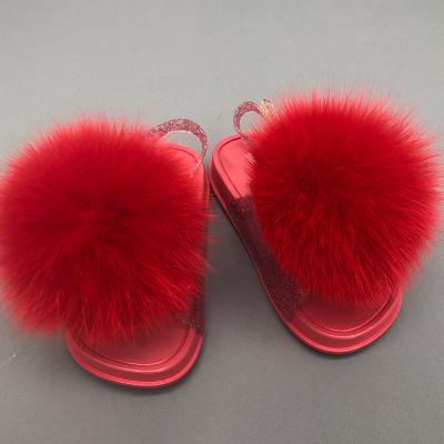 China Real Baby Fur Slides/Toddler Fur Slides/Lightweight Fluffy Kids Fur Slides Seller for sale