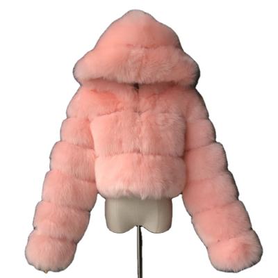 China Factory Quality Breathable Hot Selling Women's Faux Fur Coat With Fur Jacket Crop Winter Hooded Fur Coat For Women for sale